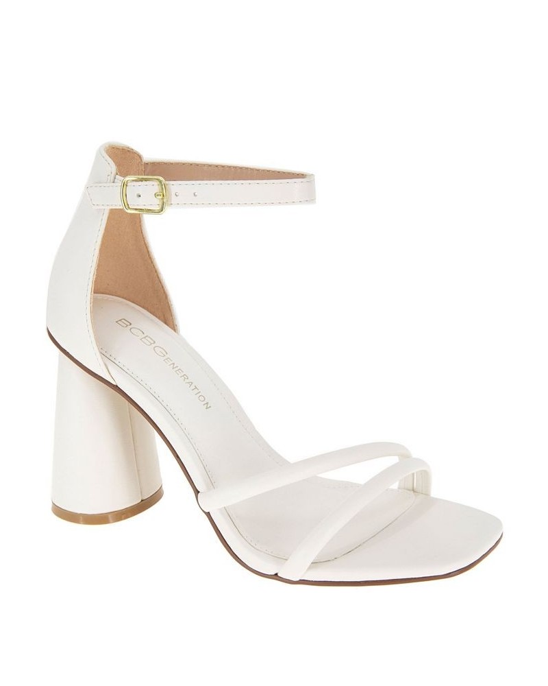 Women's Patria Square Toe Sandal White $49.05 Shoes