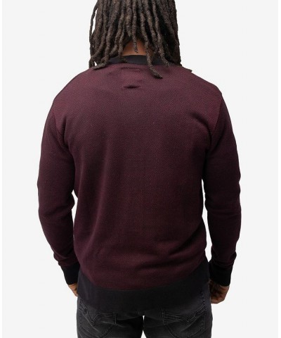 Men's Herringbone Cardigan Sweater Oxblood-Black $26.40 Sweaters