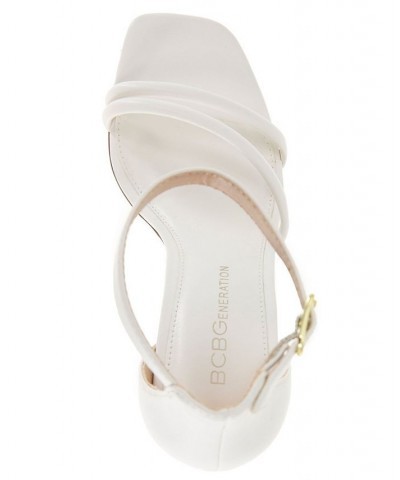 Women's Patria Square Toe Sandal White $49.05 Shoes