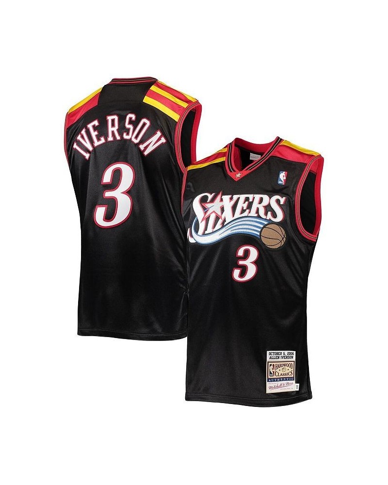 Men's Allen Iverson Black Philadelphia 76ers Hardwood Classics Authentic 2006 Jersey $127.10 Jersey