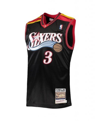 Men's Allen Iverson Black Philadelphia 76ers Hardwood Classics Authentic 2006 Jersey $127.10 Jersey