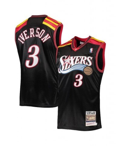 Men's Allen Iverson Black Philadelphia 76ers Hardwood Classics Authentic 2006 Jersey $127.10 Jersey