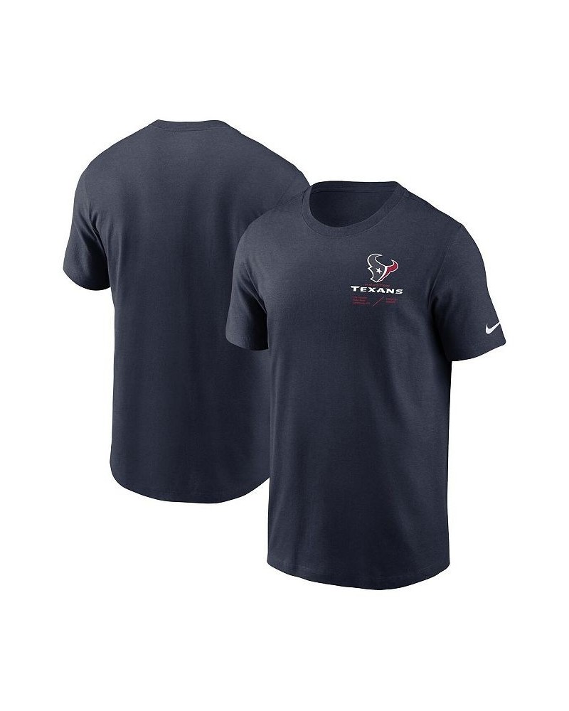 Men's Navy Houston Texans Infograph Lockup Performance T-shirt $23.50 T-Shirts