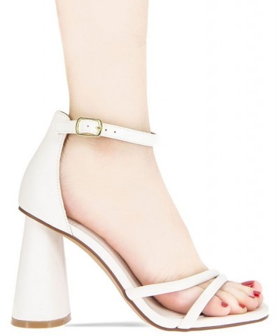 Women's Patria Square Toe Sandal White $49.05 Shoes