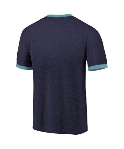 Men's Branded Navy Seattle Kraken Buzzer Beater Tri-Blend Ringer T-shirt $16.77 T-Shirts