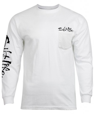 Men's Hook, Line & Sinker Logo Graphic Long-Sleeve T-Shirt White $18.00 T-Shirts