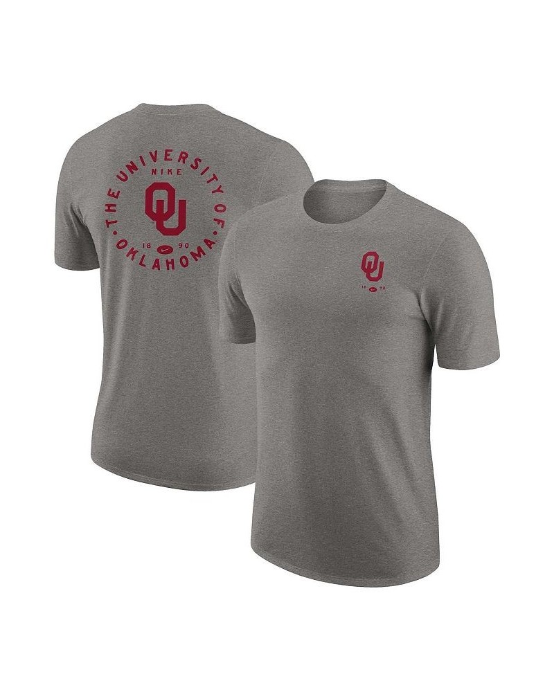 Men's Heather Gray Oklahoma Sooners Logo 2-Hit Tri-Blend T-shirt $18.90 T-Shirts