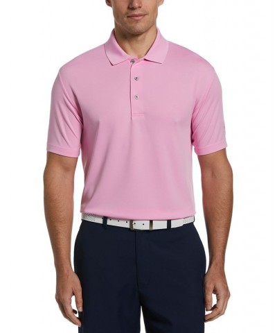 Men's Big & Tall Airflux Solid Mesh Short Sleeve Golf Polo Shirt Pink $19.49 Polo Shirts