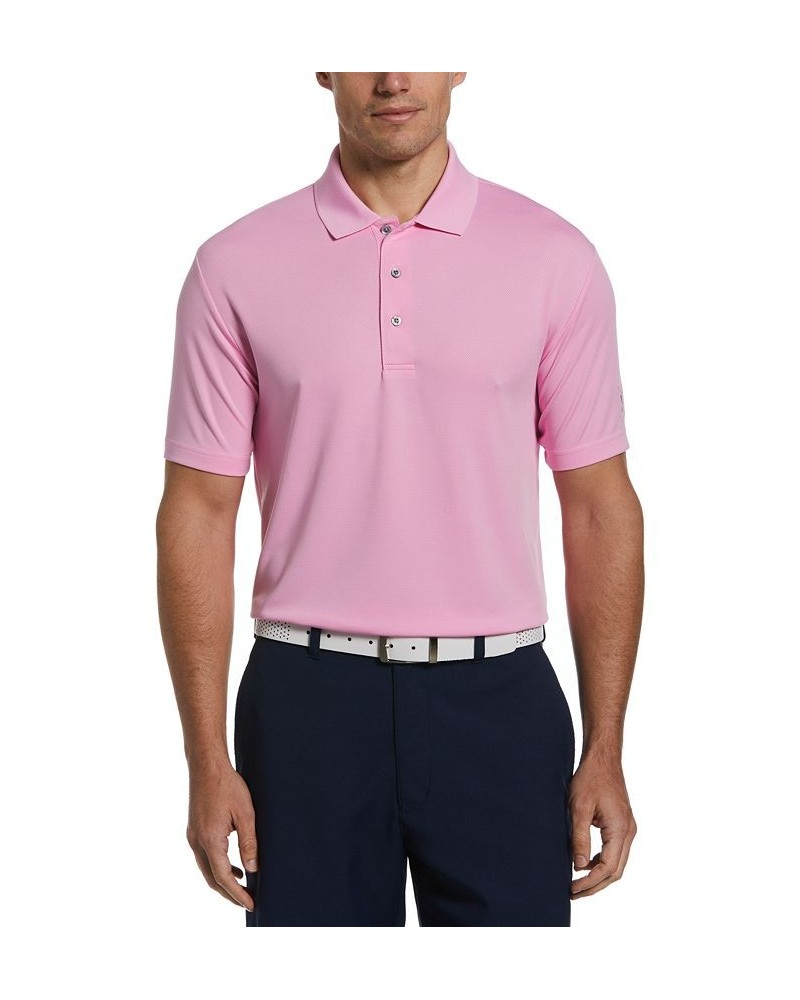 Men's Big & Tall Airflux Solid Mesh Short Sleeve Golf Polo Shirt Pink $19.49 Polo Shirts