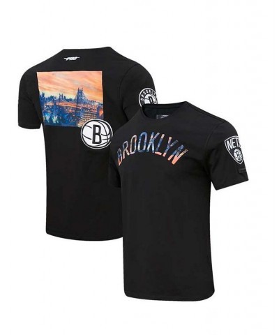 Men's Black Brooklyn Nets City Scape T-shirt $34.79 T-Shirts