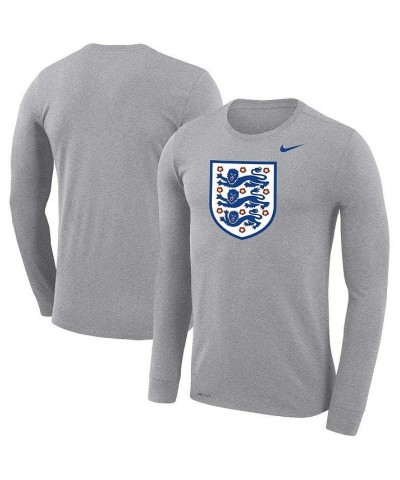 Men's Heather Gray England National Team Primary Logo Legend Performance Long Sleeve T-shirt $24.50 T-Shirts