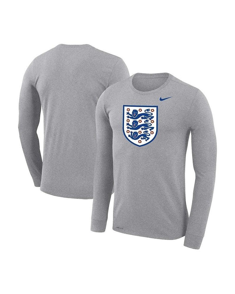 Men's Heather Gray England National Team Primary Logo Legend Performance Long Sleeve T-shirt $24.50 T-Shirts