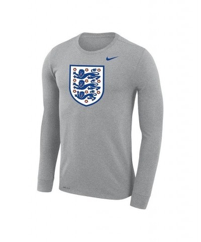 Men's Heather Gray England National Team Primary Logo Legend Performance Long Sleeve T-shirt $24.50 T-Shirts