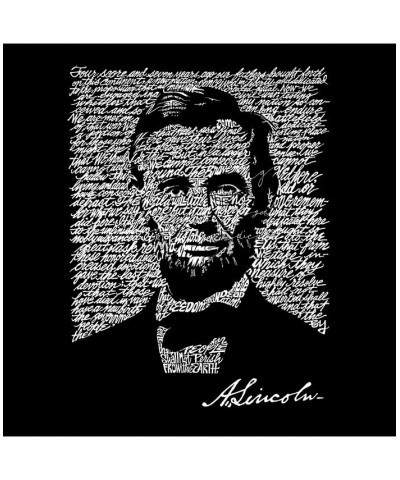 Men's Word Art Long Sleeve T-Shirt- Abraham Lincoln Black $19.20 T-Shirts