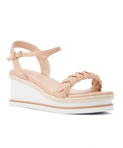 Women's Veronica Wide Width Wedge Sandals Tan/Beige $43.98 Shoes