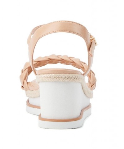 Women's Veronica Wide Width Wedge Sandals Tan/Beige $43.98 Shoes