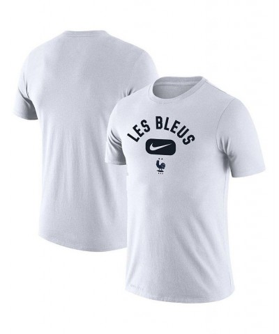 Men's White France National Team Lockup Legend Performance T-shirt $22.50 T-Shirts