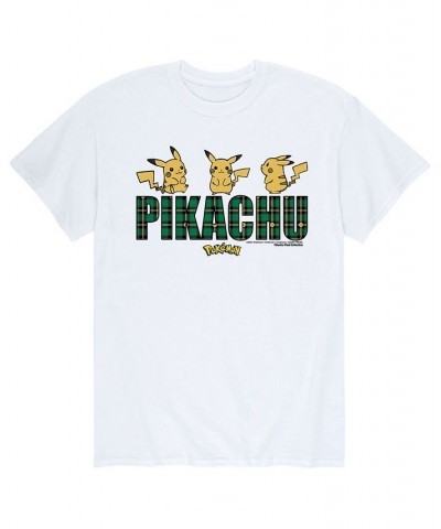 Men's Pokemon Plaid Logo T-shirt White $19.94 T-Shirts