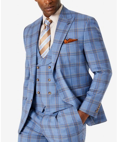 Men's Classic-Fit Wool Blend Suit Jacket Blue $73.80 Suits