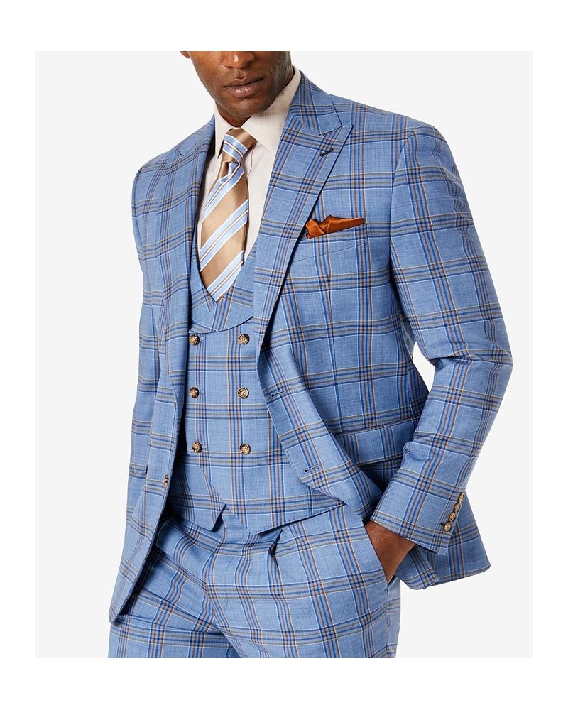 Men's Classic-Fit Wool Blend Suit Jacket Blue $73.80 Suits