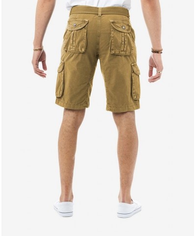 Men's Belted Twill Tape Cargo Shorts New Khaki $25.58 Shorts