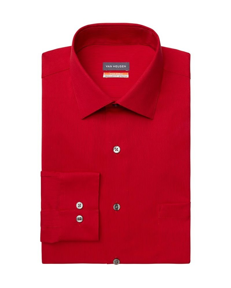 Men's Stain Shield Regular Fit Dress Shirt Red $16.88 Dress Shirts