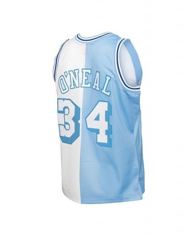 Men's Shaquille O'Neal Powder Blue, White Los Angeles Lakers Big and Tall Hardwood Classics 1996-97 Split Swingman Jersey $42...