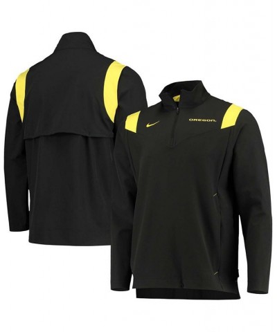 Men's Black Oregon Ducks Coach Half-Zip Jacket $39.60 Jackets