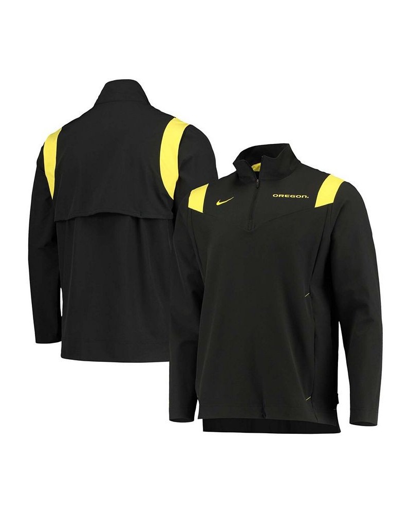 Men's Black Oregon Ducks Coach Half-Zip Jacket $39.60 Jackets