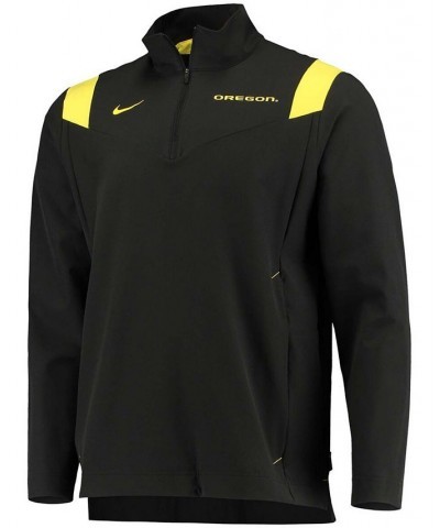 Men's Black Oregon Ducks Coach Half-Zip Jacket $39.60 Jackets