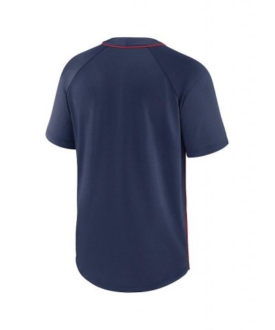 Men's Navy, Red Boston Red Sox City Plate Performance Henley Raglan T-shirt $39.20 T-Shirts