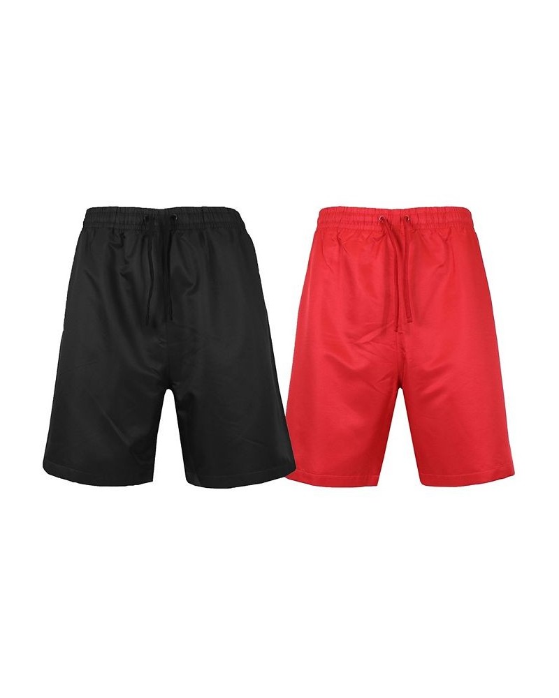 Men's 7" Performance Active Workout Training Shorts, Pack of 2 Black and Red $23.78 Shorts