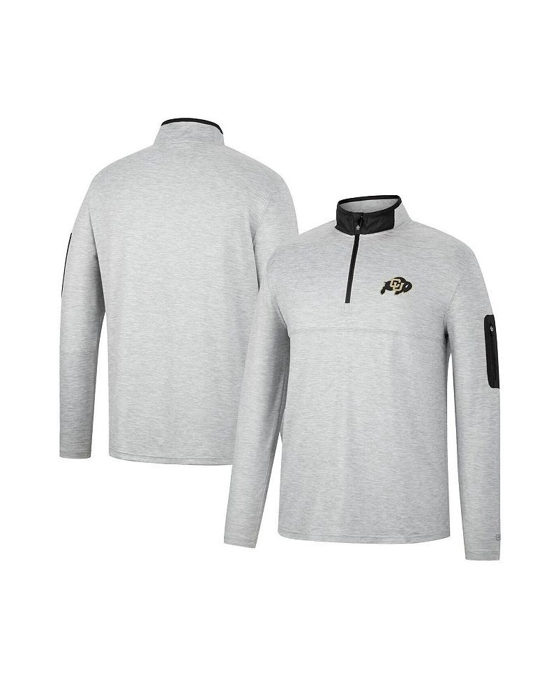 Men's Heathered Gray, Black Colorado Buffaloes Country Club Windshirt Quarter-Zip Jacket $24.00 Sweatshirt