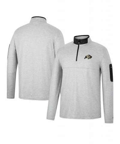 Men's Heathered Gray, Black Colorado Buffaloes Country Club Windshirt Quarter-Zip Jacket $24.00 Sweatshirt