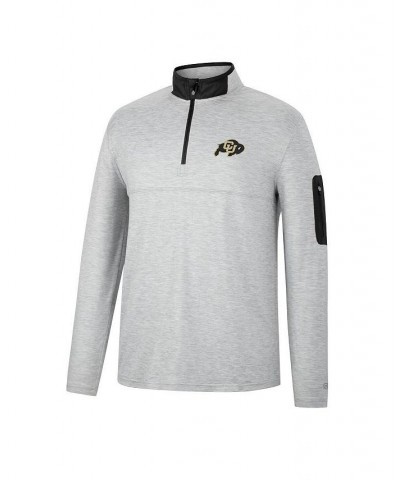 Men's Heathered Gray, Black Colorado Buffaloes Country Club Windshirt Quarter-Zip Jacket $24.00 Sweatshirt