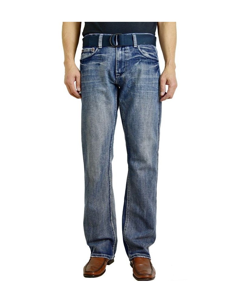 Men's Fashion Regular Fit Straight Leg Jeans Blue $28.08 Jeans