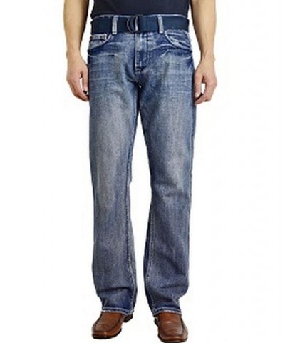 Men's Fashion Regular Fit Straight Leg Jeans Blue $28.08 Jeans