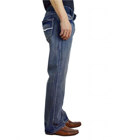 Men's Fashion Regular Fit Straight Leg Jeans Blue $28.08 Jeans