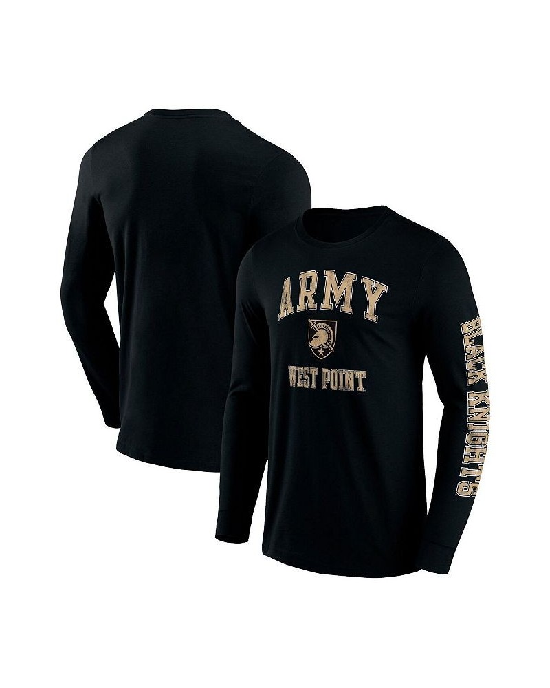 Men's Branded Black Army Black Knights Distressed Arch Over Logo 2.0 Long Sleeve T-shirt $19.20 T-Shirts