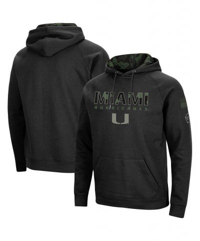 Men's Black Miami Hurricanes OHT Military-Inspired Appreciation Camo Pullover Hoodie $37.50 Sweatshirt