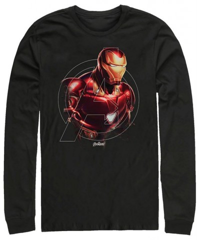 Marvel Men's Avengers Endgame Iron Man Centered Logo, Long Sleeve T-shirt Black $21.19 T-Shirts