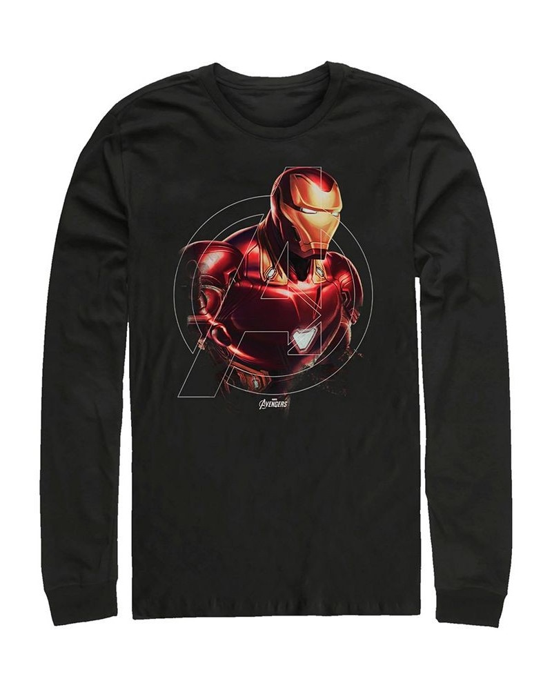 Marvel Men's Avengers Endgame Iron Man Centered Logo, Long Sleeve T-shirt Black $21.19 T-Shirts