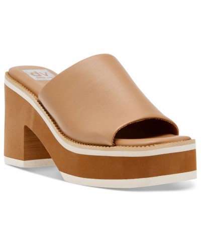 Women's Nikole Platform Sandals Brown $36.34 Shoes