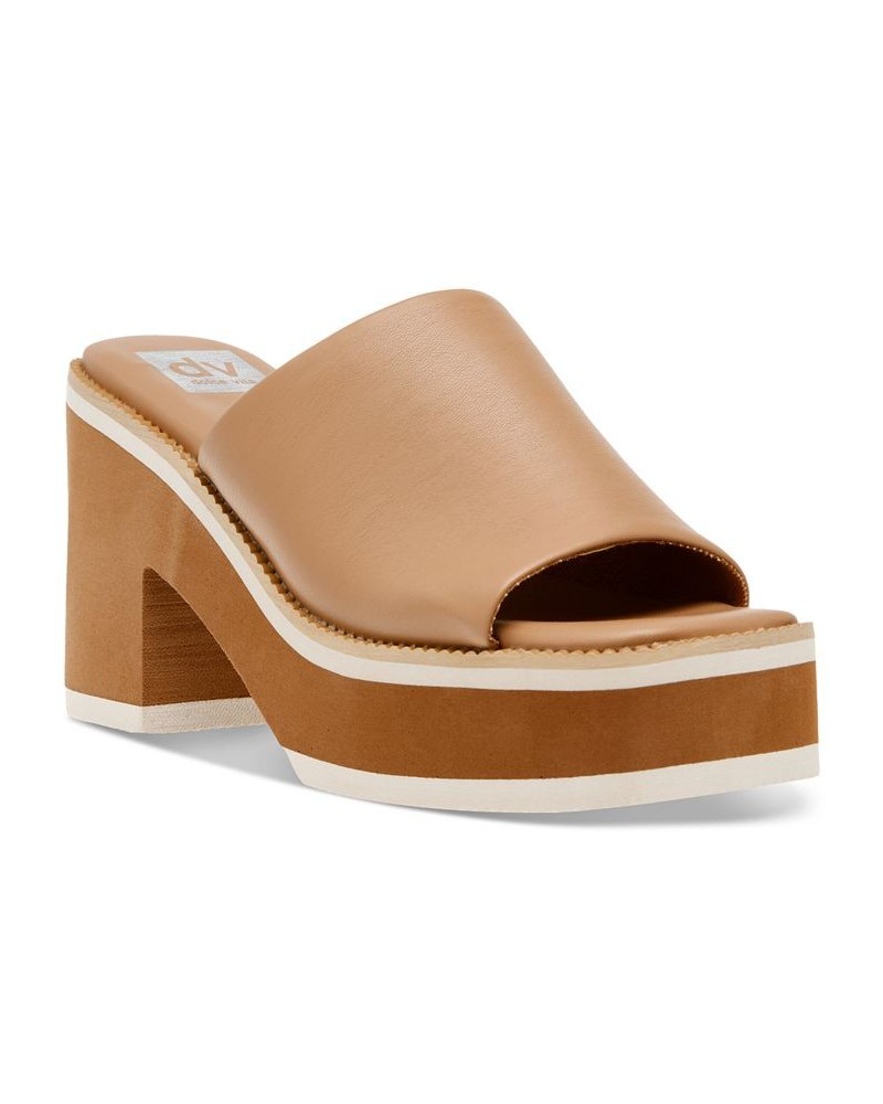 Women's Nikole Platform Sandals Brown $36.34 Shoes