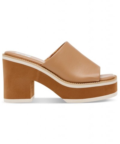 Women's Nikole Platform Sandals Brown $36.34 Shoes