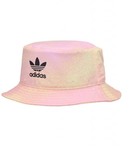 Men's Pink and Yellow Spray Print Bucket Hat $15.98 Hats