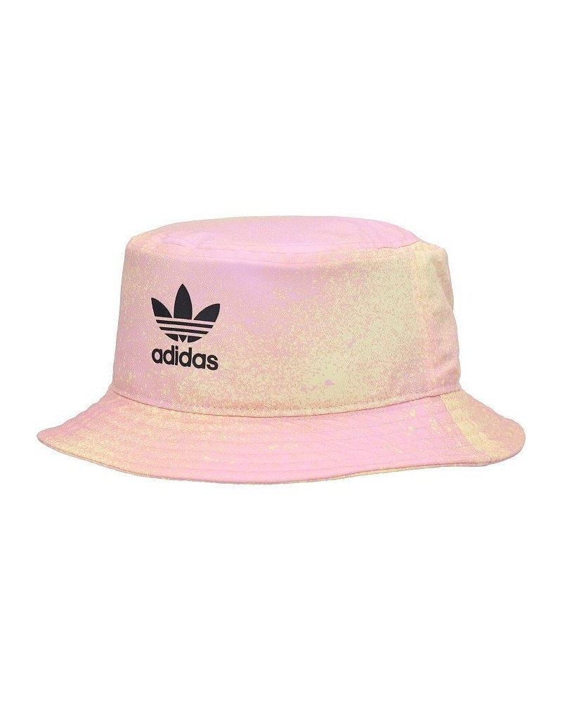 Men's Pink and Yellow Spray Print Bucket Hat $15.98 Hats