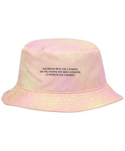 Men's Pink and Yellow Spray Print Bucket Hat $15.98 Hats