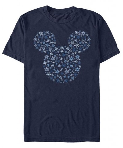 Men's Mickey Snow Short Sleeve T-Shirt Blue $18.89 T-Shirts