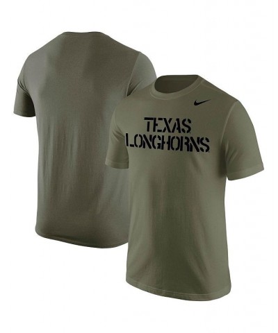 Men's Olive Texas Longhorns Stencil Wordmark T-shirt $16.40 T-Shirts